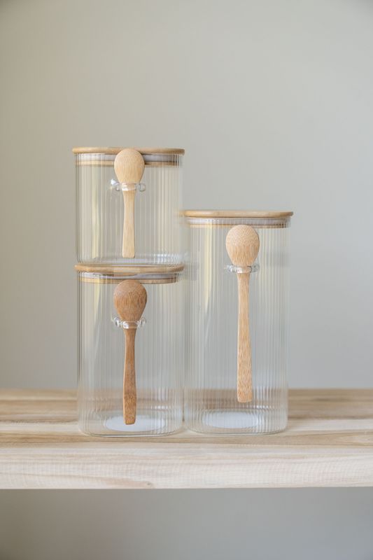 Glasskrukke m/skje 1500ml