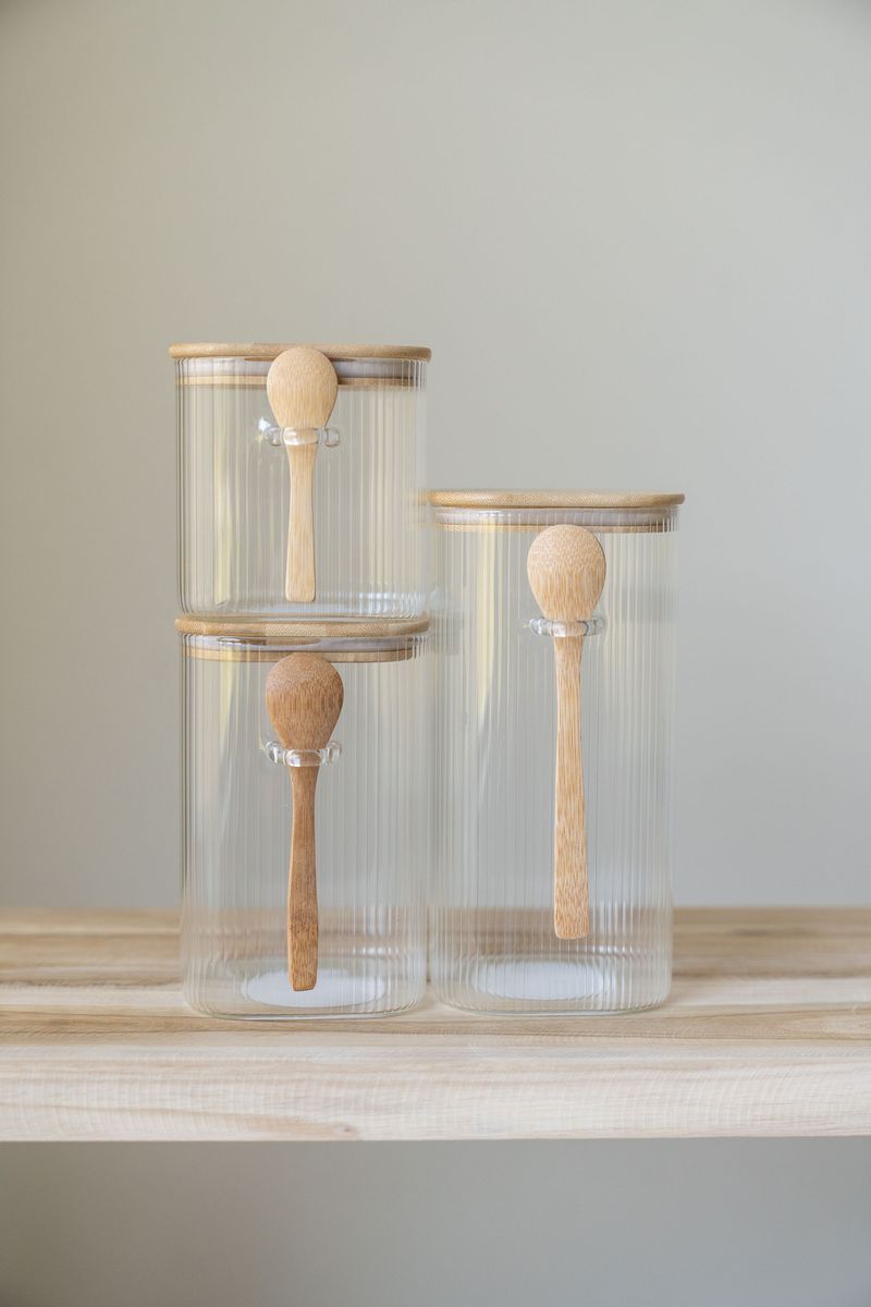 Glasskrukke m/skje 1500ml