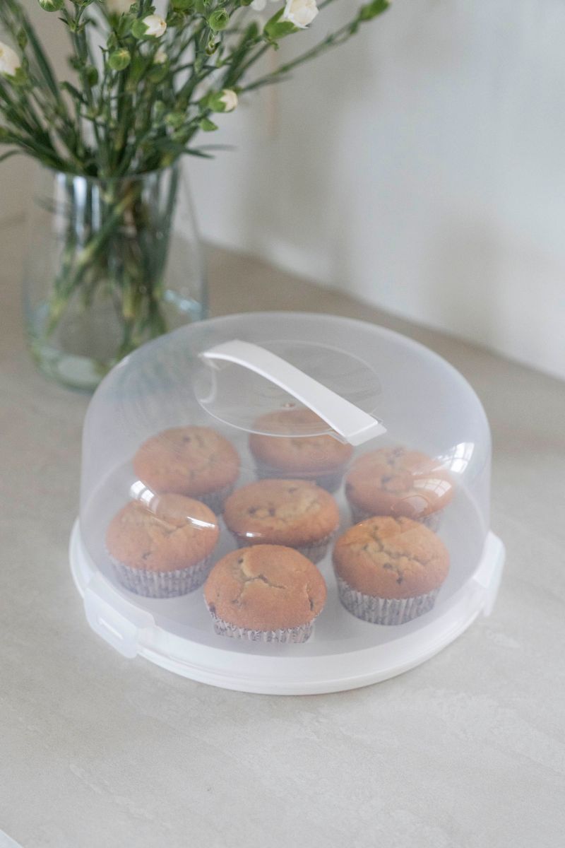 Kakeboks m/cupcake holder - Hvit