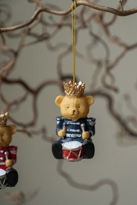 Hovedbilde Juletrepynt Bamse m/Tromme - Blå