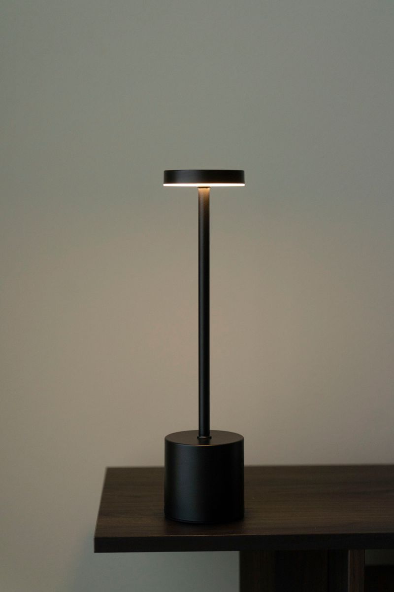 Oppladbar Bordlampe 34cm Svart