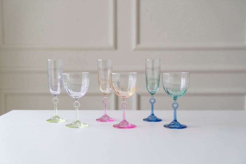 Champagneglass Sirkel 150ml - Blå