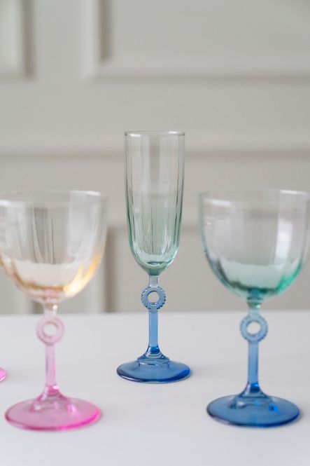 Hovedbilde Champagneglass Sirkel 150ml - Blå
