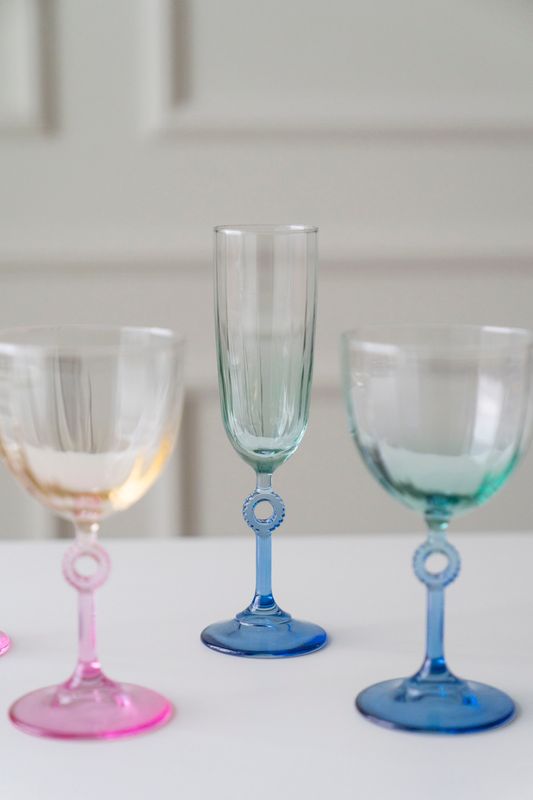 Champagneglass Sirkel 150ml - Blå