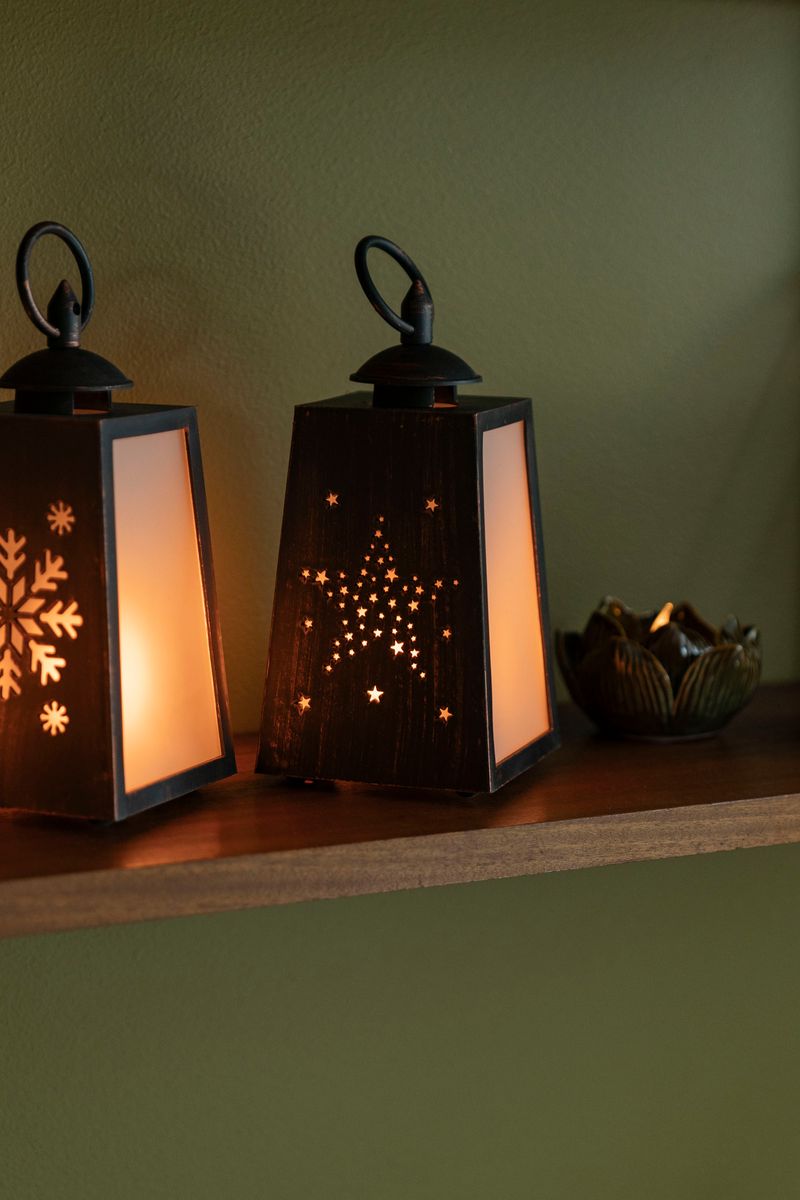 LED Lanterne 10x19cm - Stjerne