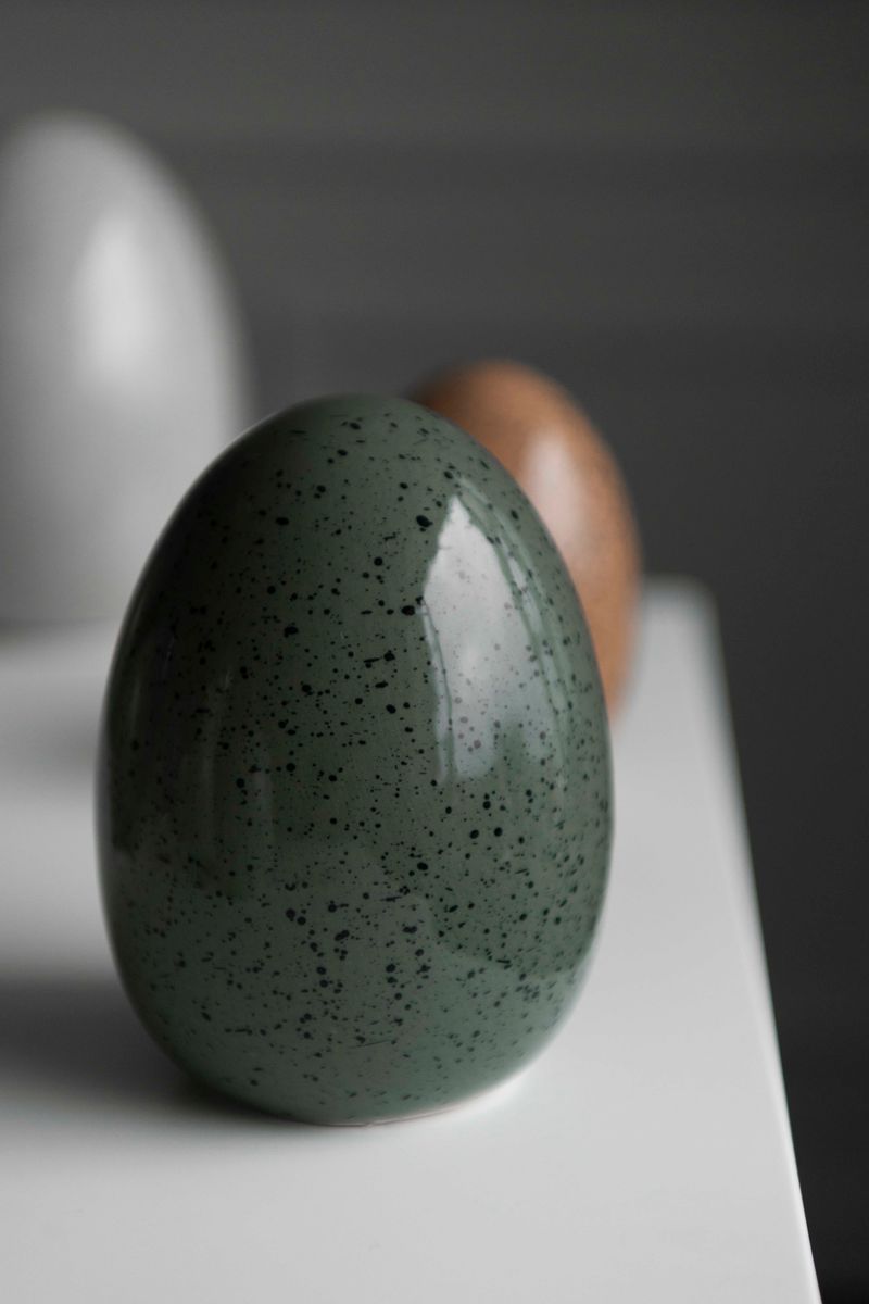 Egg 14cm Prikker - Grønn