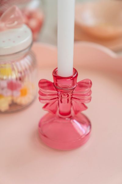 Hovedbilde Lysestake sløyfe – rosa