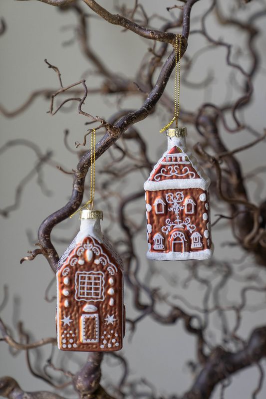 Juletrepynt pepperkakehus 11cm - Versjon 2