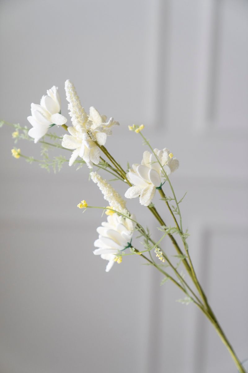 Kunstig Plante - Markblomst Hvit Miks