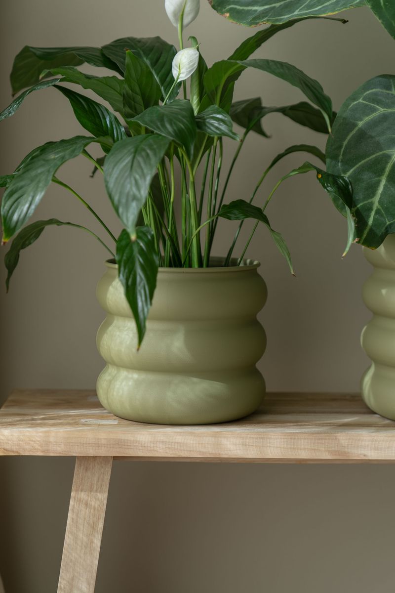 Blomsterpotte galvanisert – 3pk – lys grønn