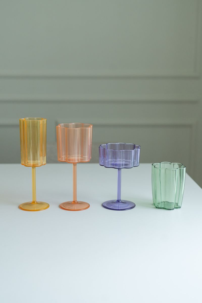Blomst vinglass – 300 ml – grønn