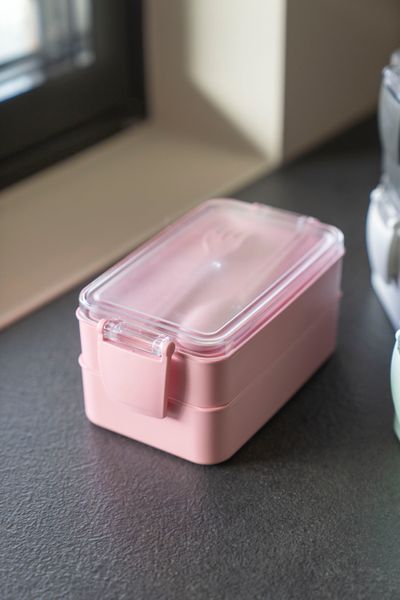 Hovedbilde Lunsjboks m/bestikk - Rosa