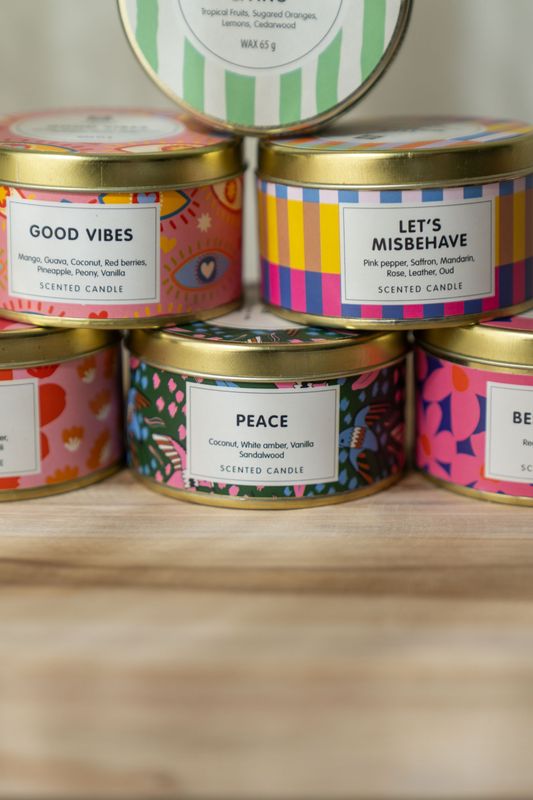 Duftlys i metallboks – Peace