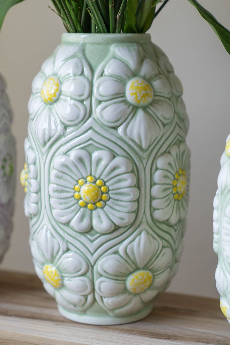 Vase blomster – 27 cm – Grønn