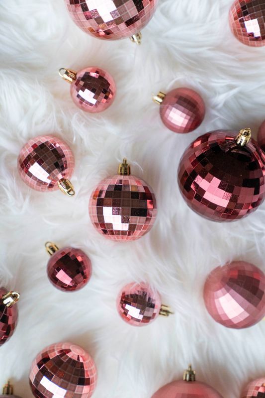 Julekulesett 64pk - Rosa