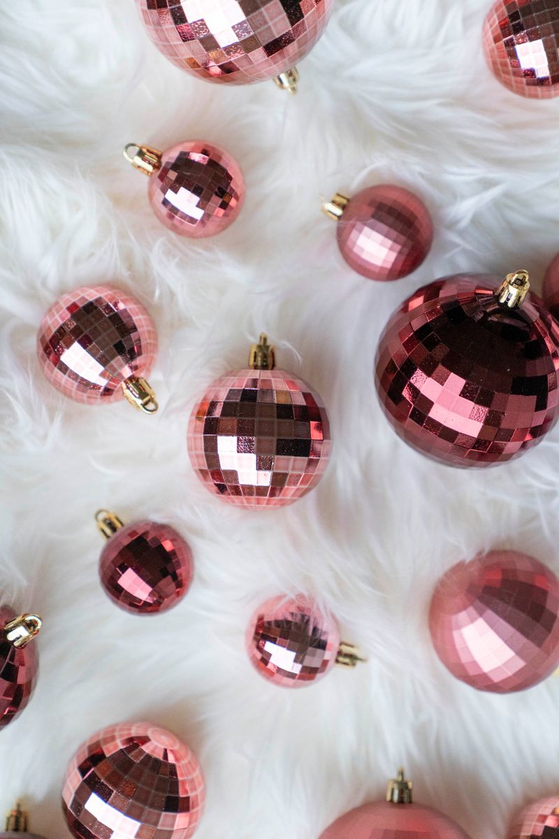 Julekulesett 64pk - Rosa