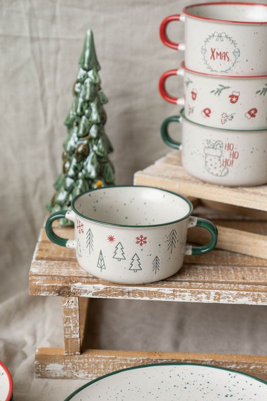 Julehilsen Jumbokopp 13,5cm - Tre