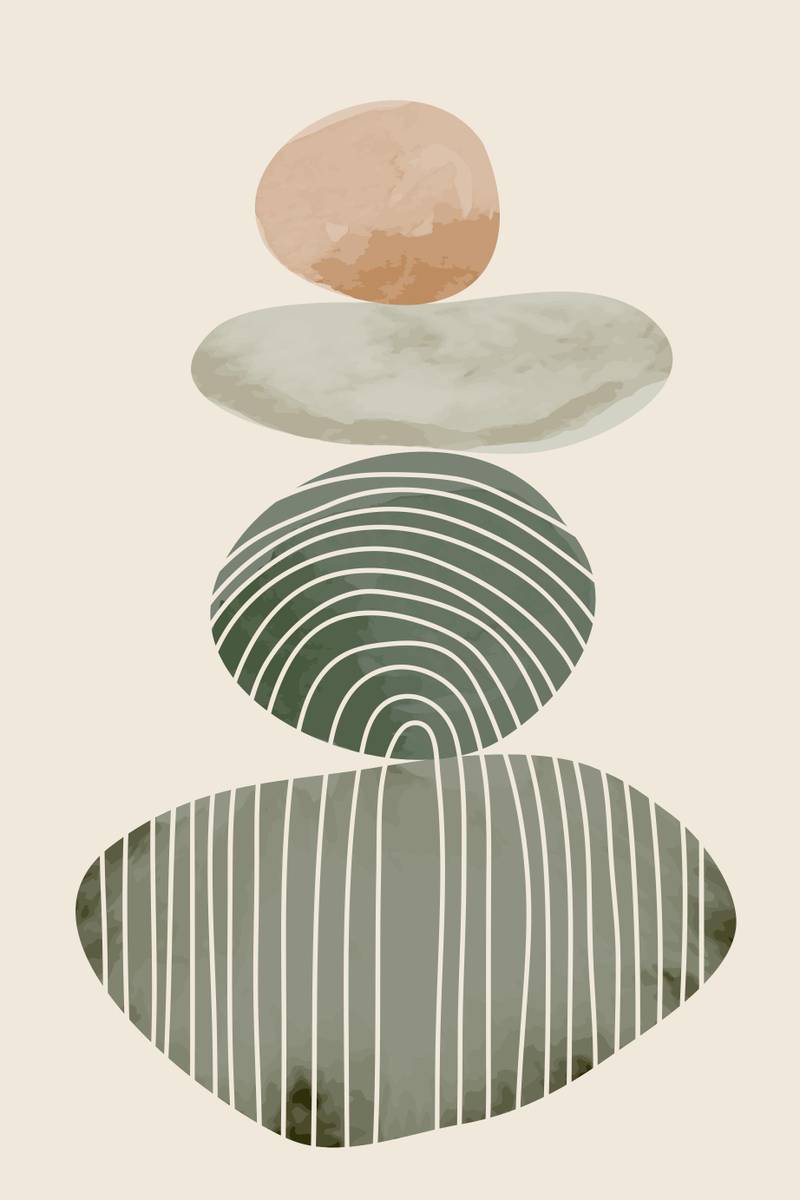 Poster - Abstrakt Grønn og Beige 4