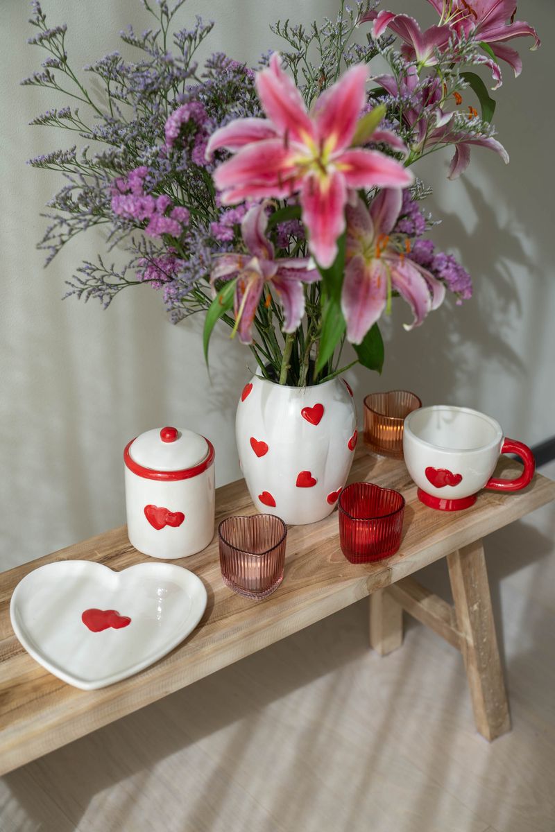 Vase - Hjertedryss 18cm 
