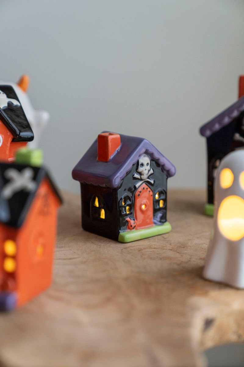 LED Halloween Hus 10,5cm - Skalle