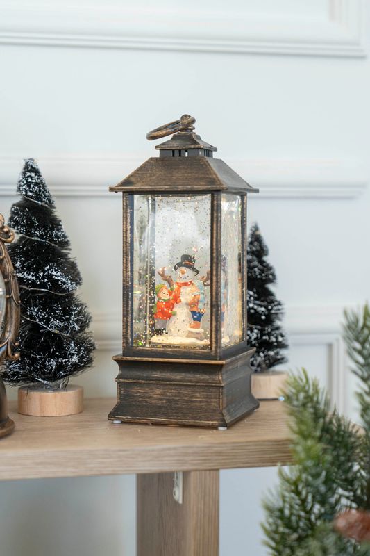 LED Lanterne 22cm Snømann