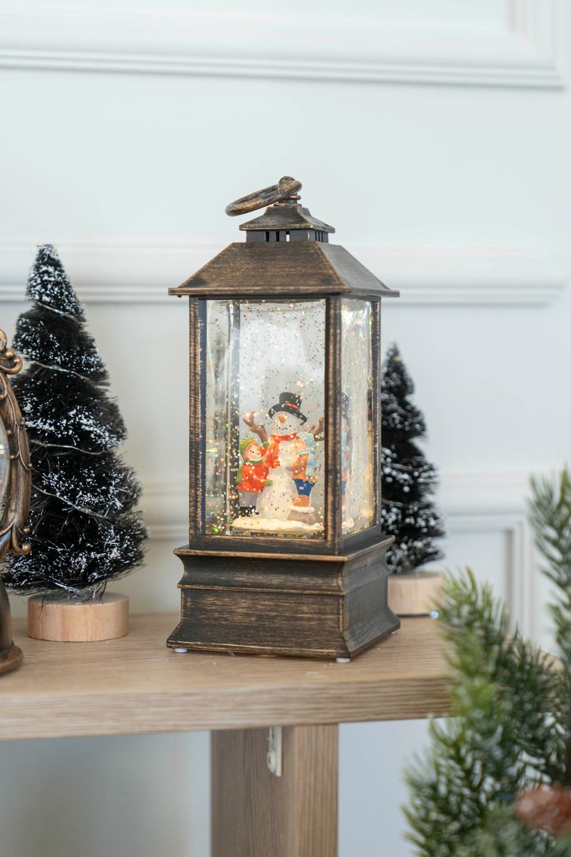 LED Lanterne 22cm Snømann