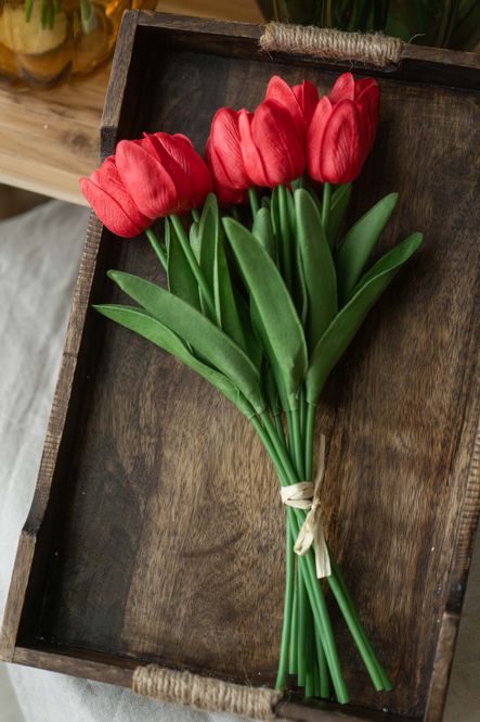 Hovedbilde Tulipanbukett 32cm - Rød