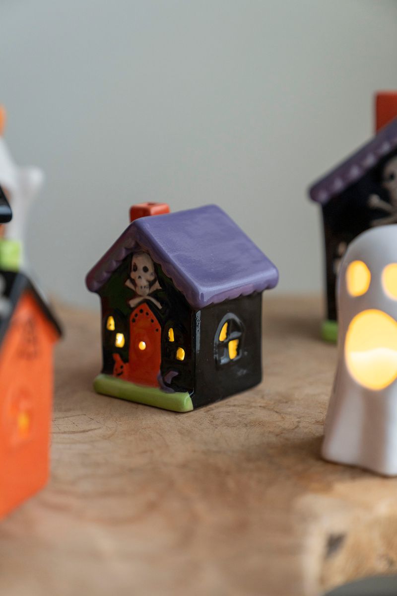 LED Halloween Hus 10,5cm - Skalle