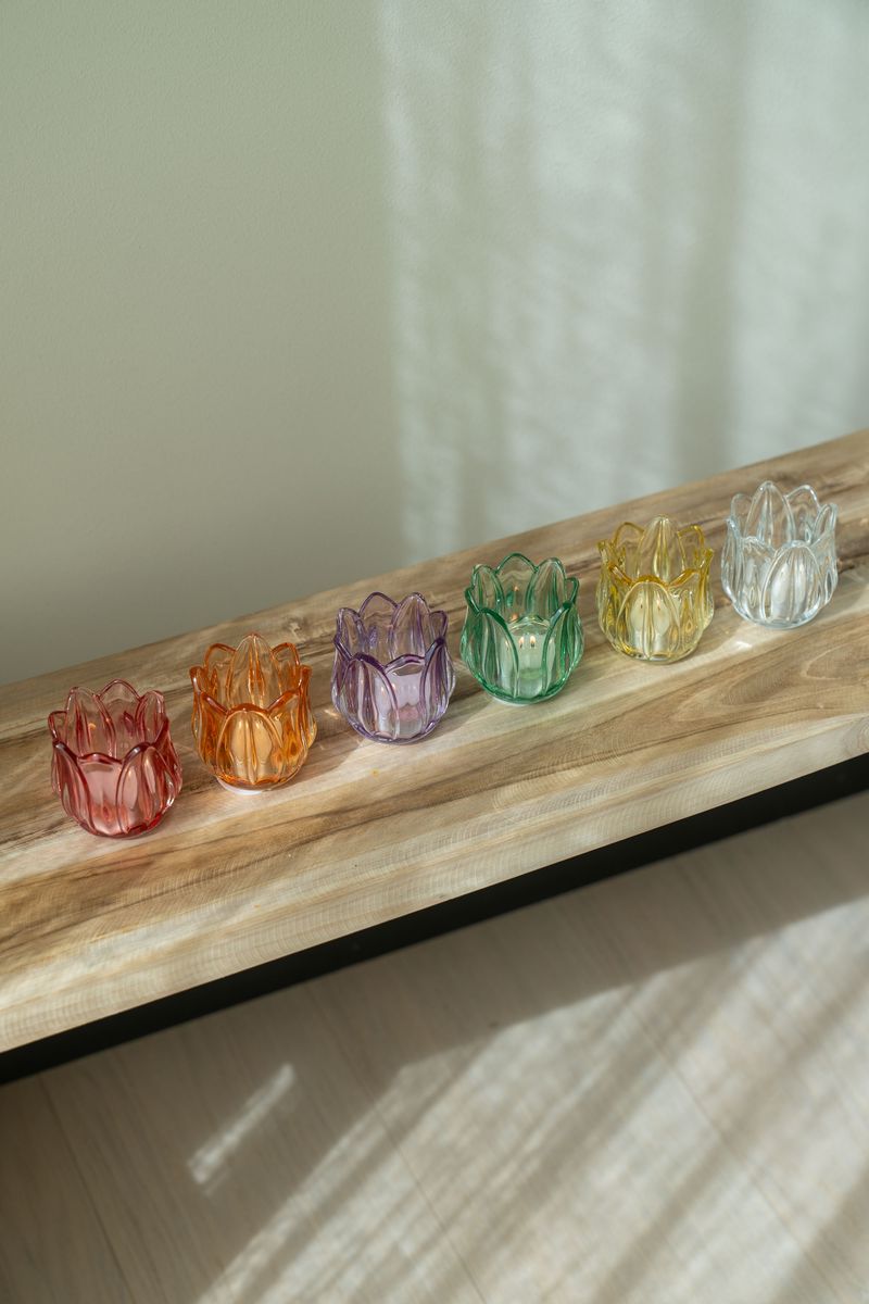 Telysholder glass – oransje