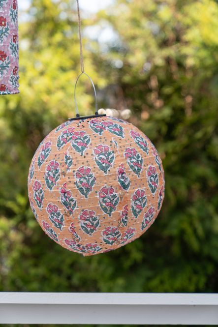 Hovedbilde Solcelle Lanterne Blomster Gul 30cm