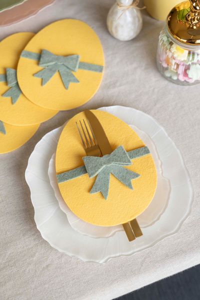 Hovedbilde Bestikkholder egg – filt – Rosa