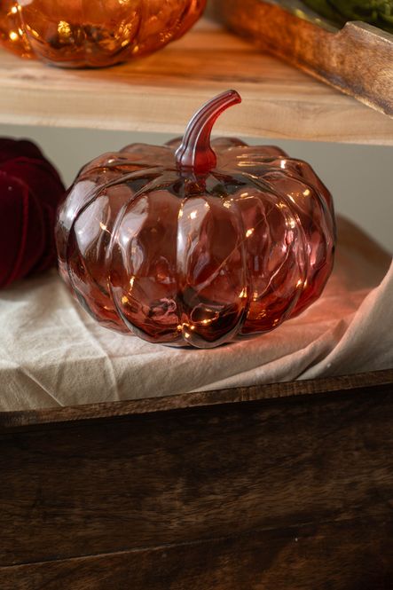 Hovedbilde Glasgresskar LED 17cm - Rød