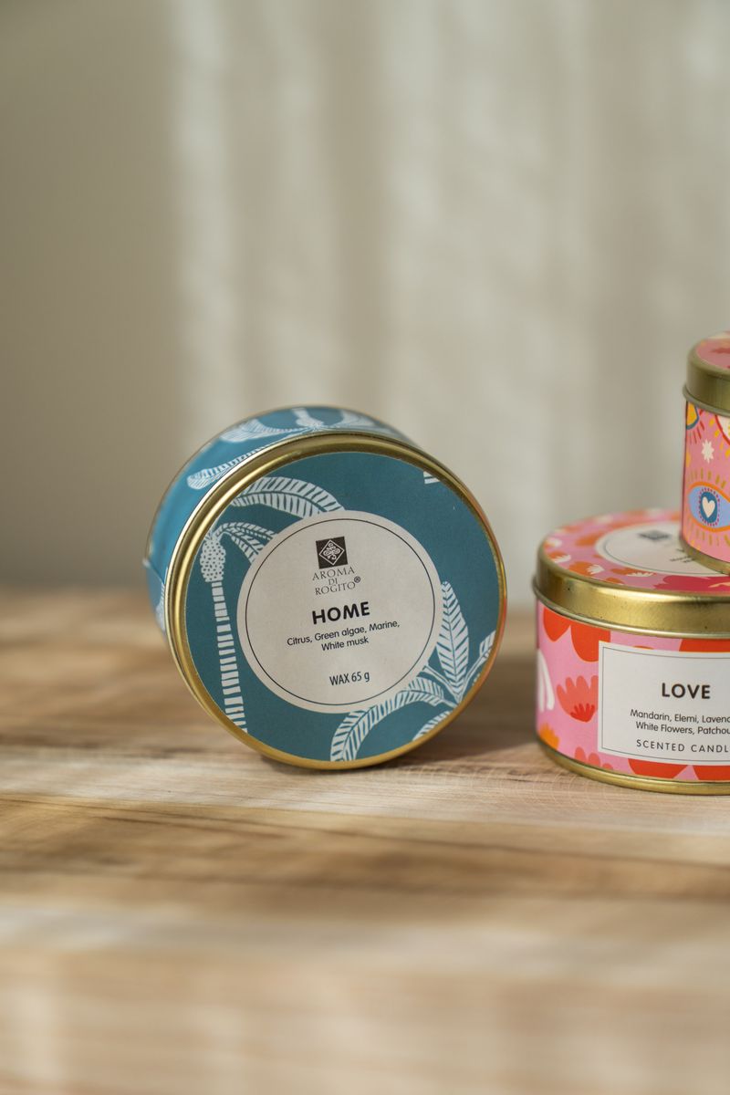 Duftlys i metallboks – Home