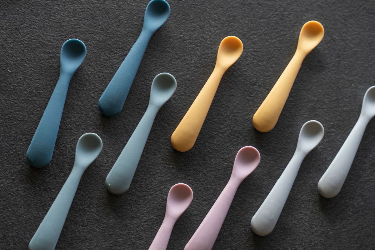 Babyskje i silikon – blå