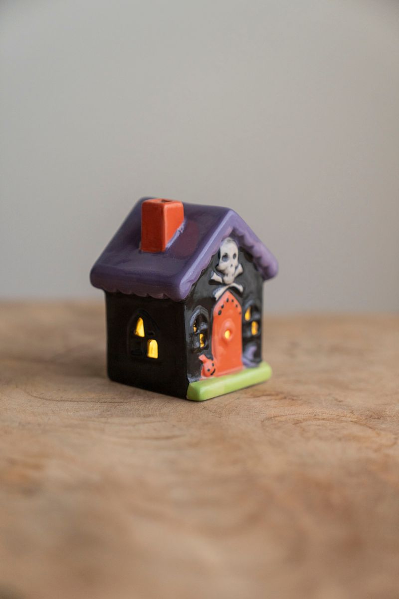 LED Halloween Hus 10,5cm - Skalle