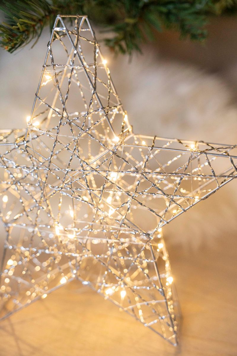 LED Stjerne 30cm Sølv