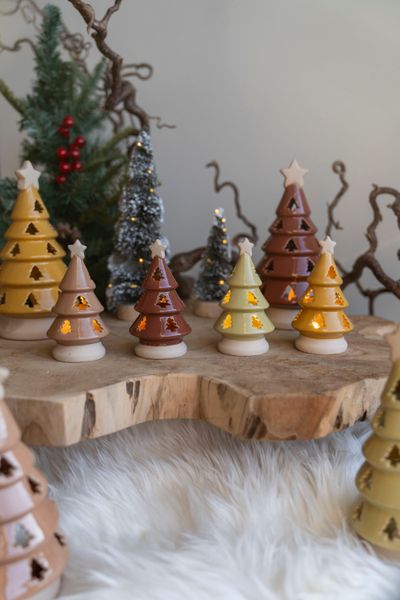 Hovedbilde LED  Juletre 12cm - Gul