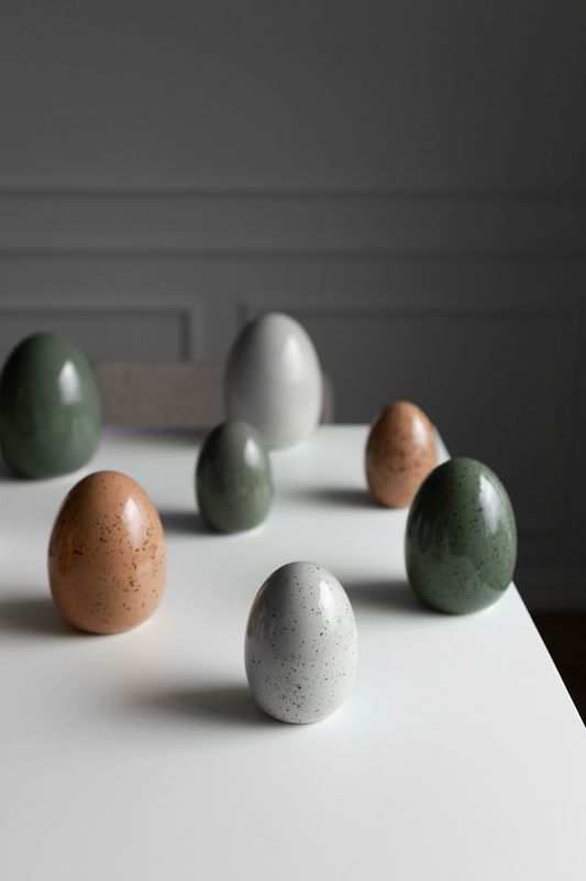 Egg 17cm Prikker - Grønn