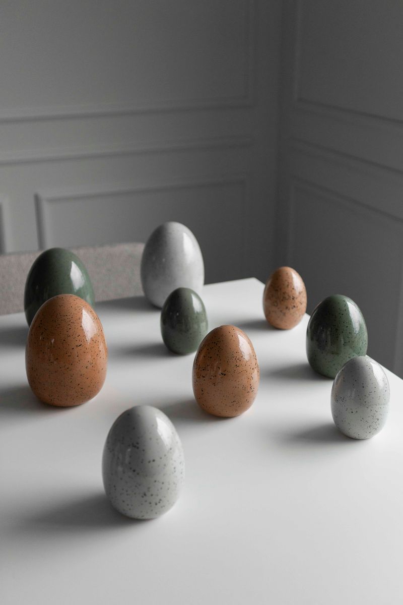 Egg 14cm Prikker - Grønn