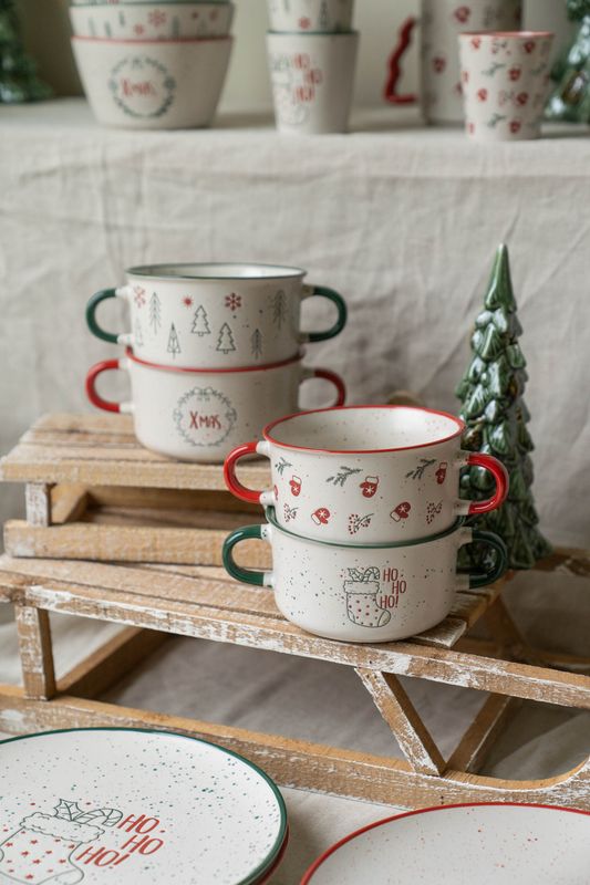 Julehilsen Jumbokopp 13,5cm - Tre