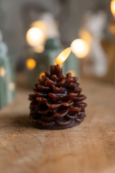 Hovedbilde LED Lys Kongle Brun 7cm