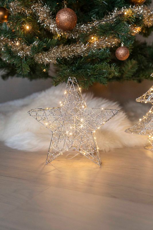 LED Stjerne 30cm Sølv