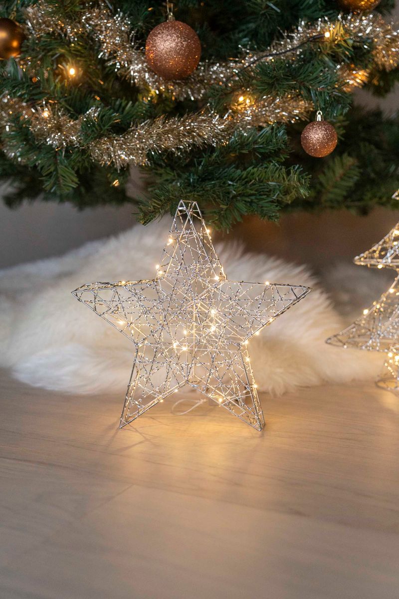 LED Stjerne 30cm Sølv