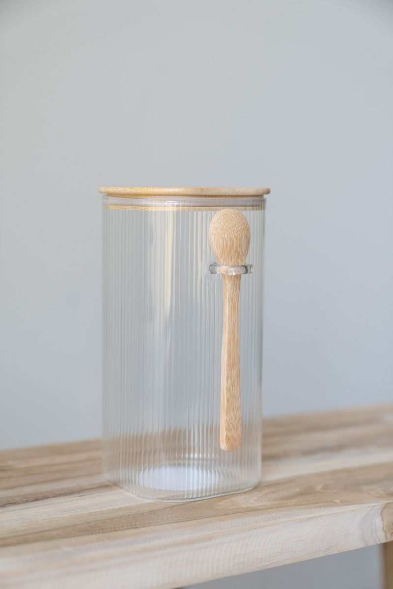 Glasskrukke m/skje 1500ml
