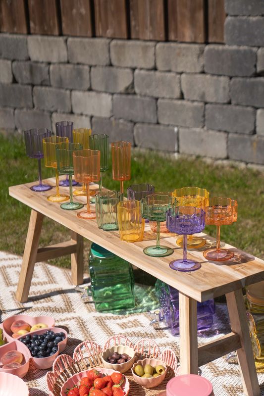 Blomst drikkeglass – 300 ml – gul