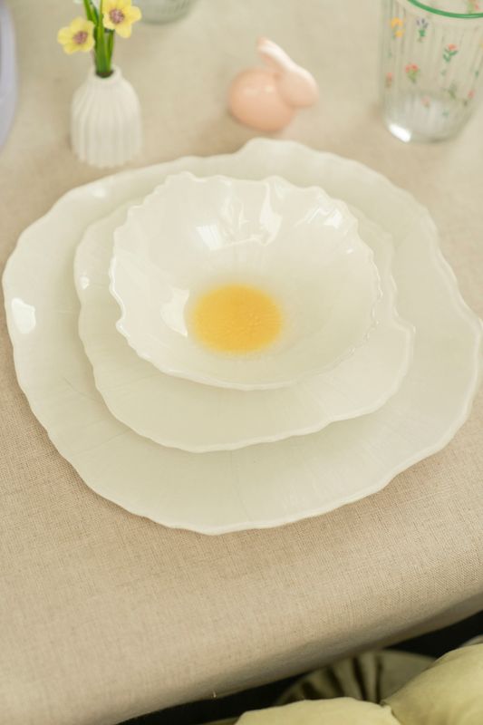 Valmue Tallerken 28cm - Hvit