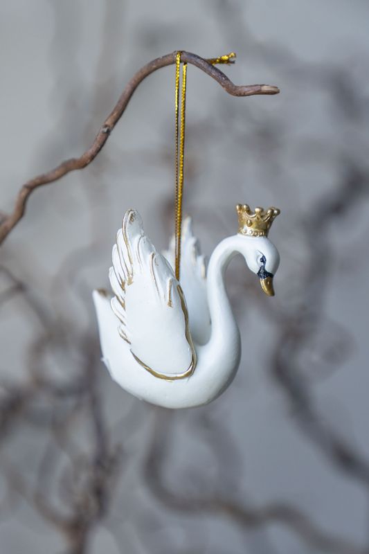 Svane juletrepynt Hvit