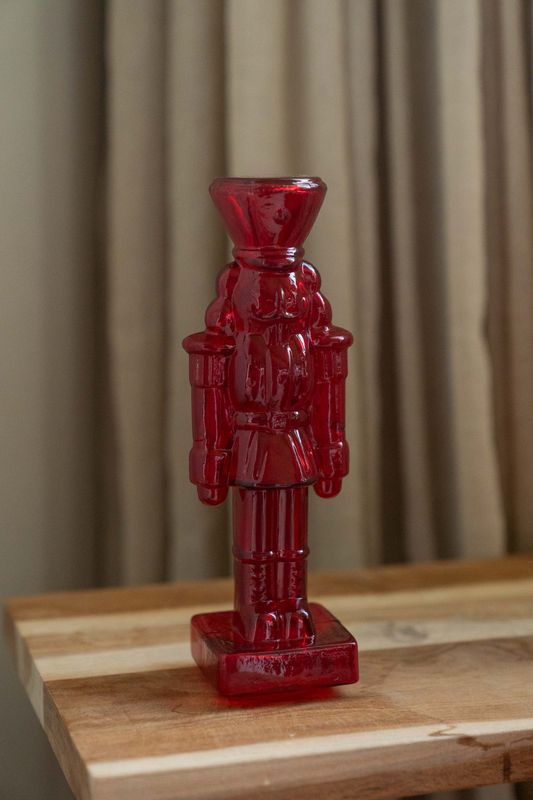 Nøtteknekker 22cm Glass - Rød