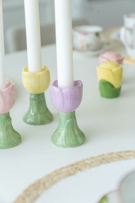Tulipan - Lysestake 9cm Gul 