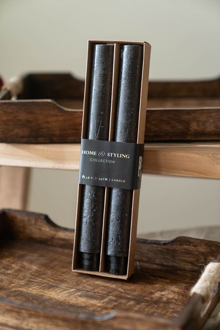 Hovedbilde Kronelys 2pk - Svart